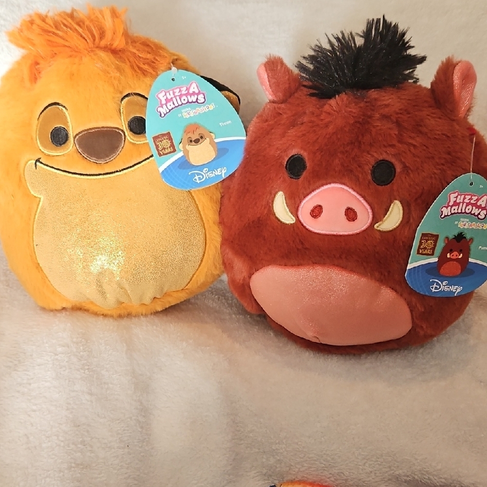 Disney Fuzzamallows Pumba And Timon 8in